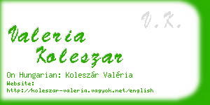 valeria koleszar business card